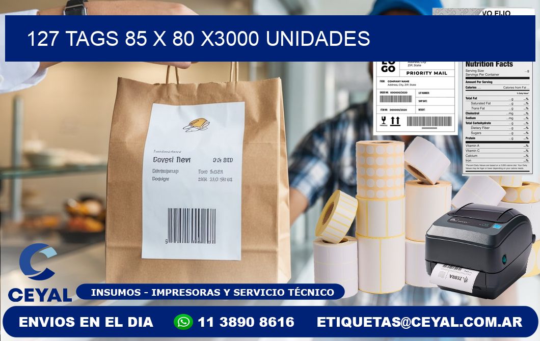 127 TAGS 85 x 80 X3000 UNIDADES