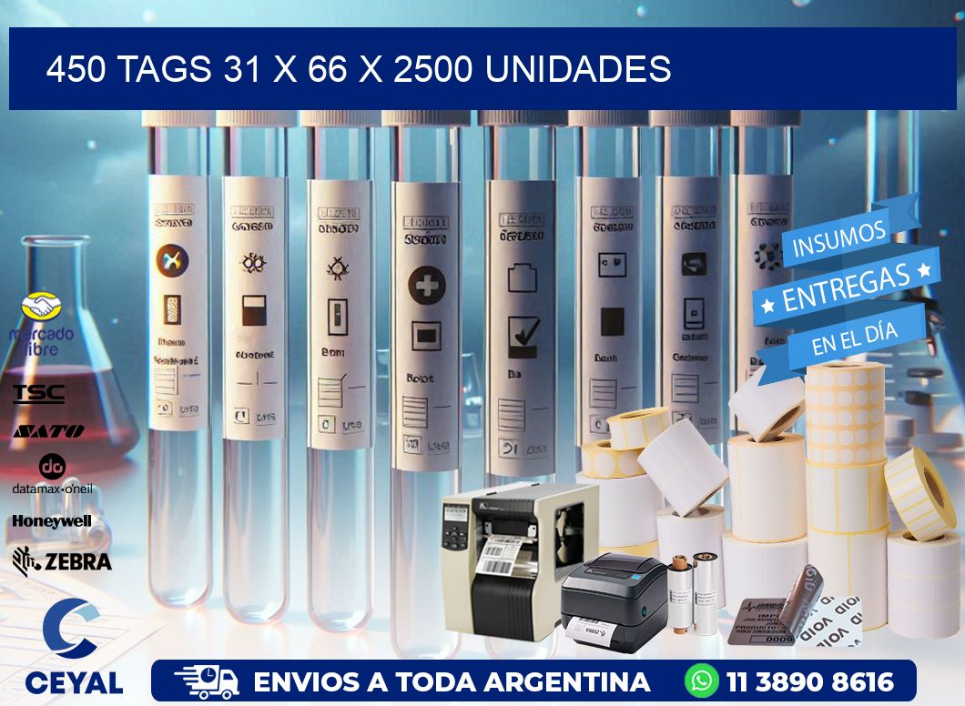 450 TAGS 31 x 66 X 2500 UNIDADES