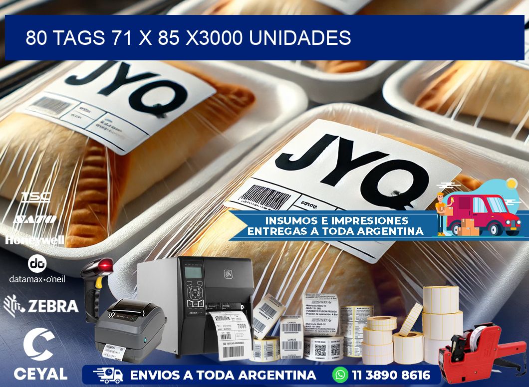 80 TAGS 71 x 85 X3000 UNIDADES