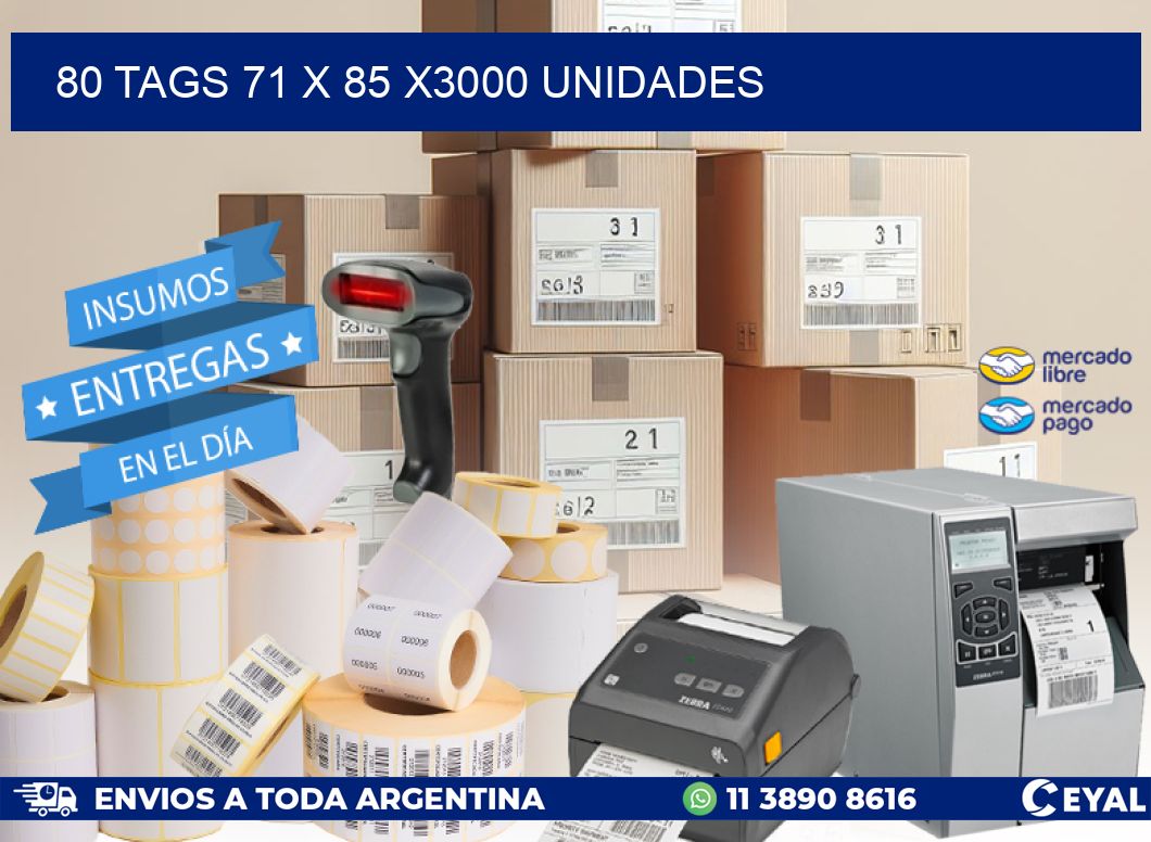 80 TAGS 71 x 85 X3000 UNIDADES