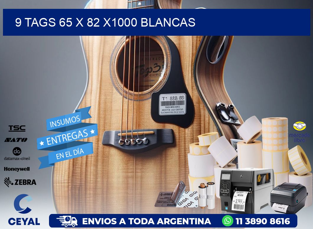 9 TAGS 65 x 82 X1000 BLANCAS