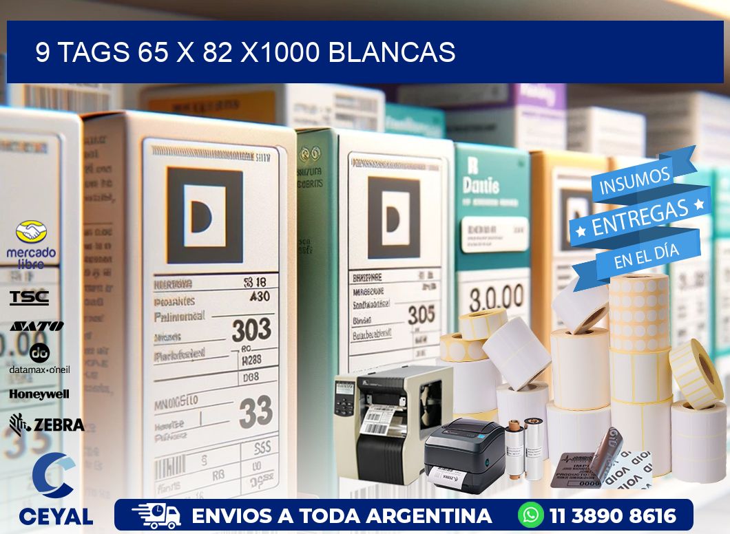 9 TAGS 65 x 82 X1000 BLANCAS
