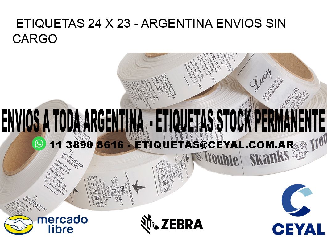 ETIQUETAS 24 x 23 - ARGENTINA ENVIOS SIN CARGO