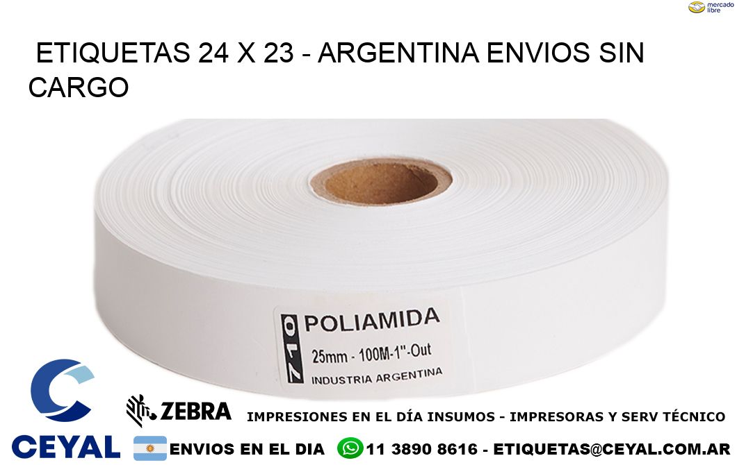 ETIQUETAS 24 x 23 - ARGENTINA ENVIOS SIN CARGO