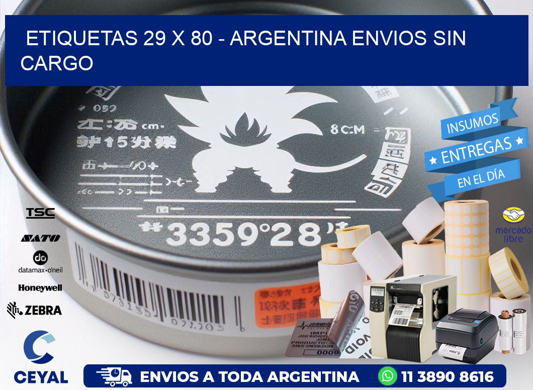ETIQUETAS 29 x 80 - ARGENTINA ENVIOS SIN CARGO