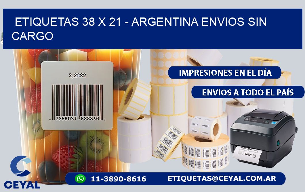 ETIQUETAS 38 x 21 - ARGENTINA ENVIOS SIN CARGO