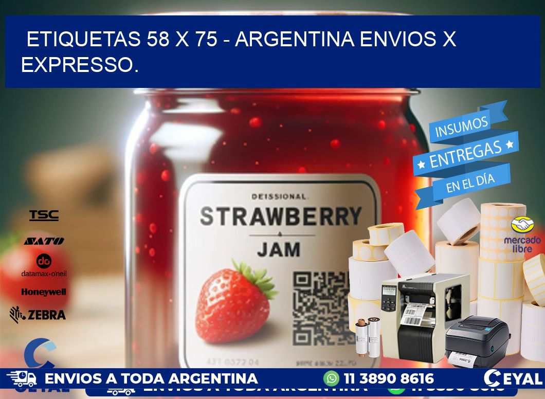 ETIQUETAS 58 x 75 - ARGENTINA ENVIOS X EXPRESSO.