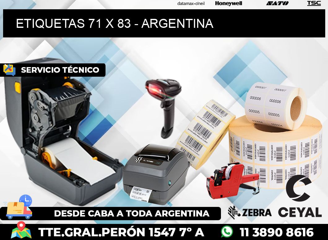 ETIQUETAS 71 x 83 - ARGENTINA