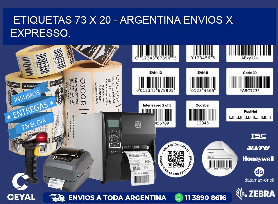 ETIQUETAS 73 x 20 - ARGENTINA ENVIOS X EXPRESSO.