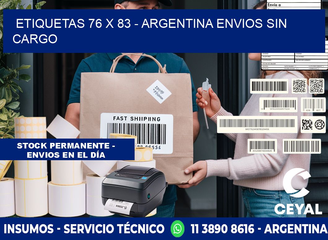 ETIQUETAS 76 x 83 - ARGENTINA ENVIOS SIN CARGO