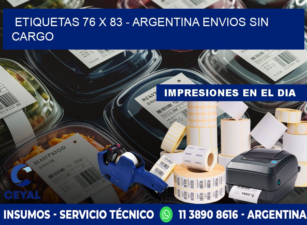 ETIQUETAS 76 x 83 - ARGENTINA ENVIOS SIN CARGO