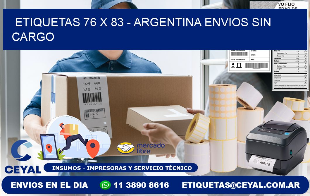 ETIQUETAS 76 x 83 - ARGENTINA ENVIOS SIN CARGO