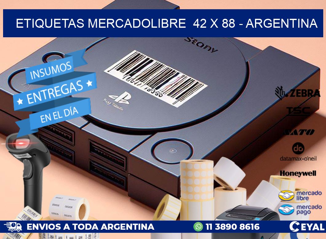 ETIQUETAS MERCADOLIBRE  42 x 88 - ARGENTINA