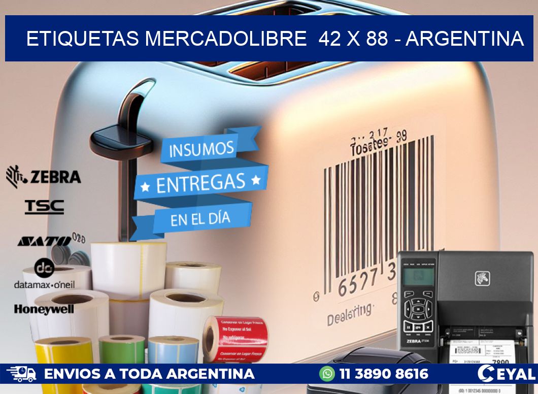 ETIQUETAS MERCADOLIBRE  42 x 88 - ARGENTINA