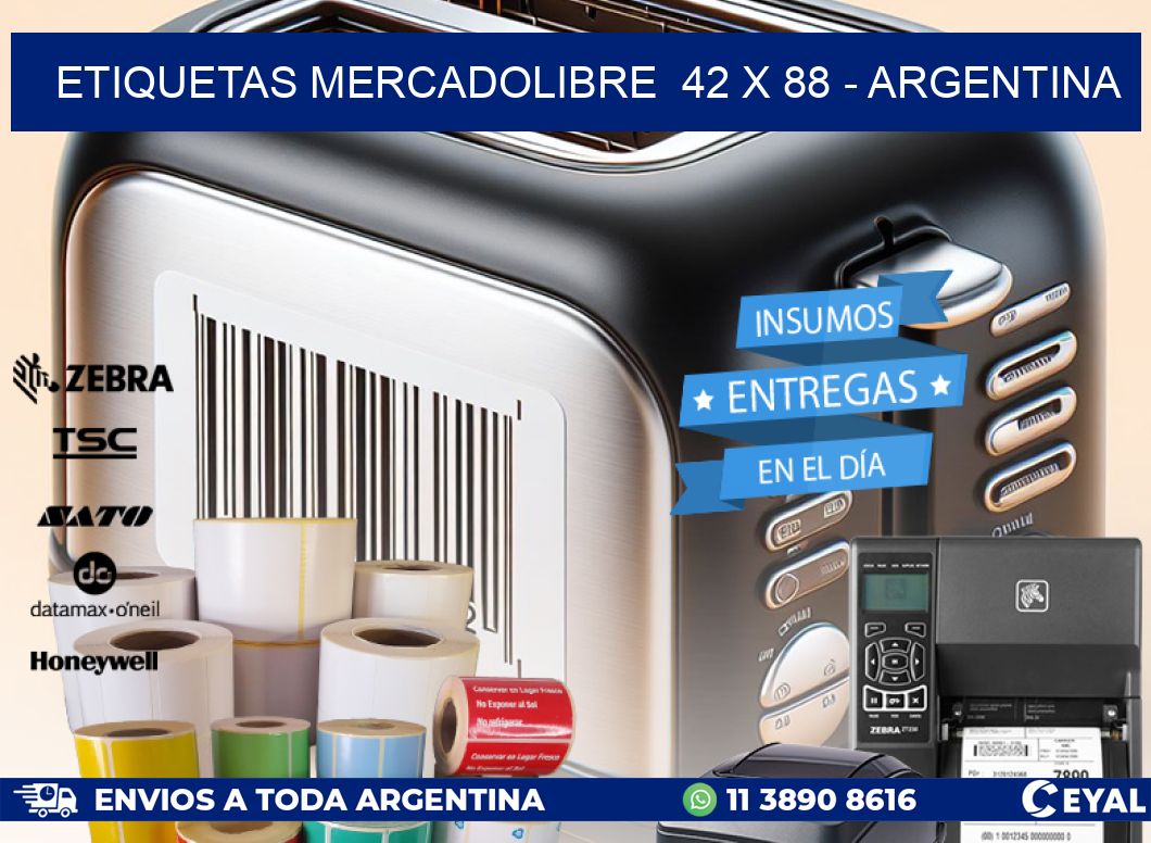 ETIQUETAS MERCADOLIBRE  42 x 88 - ARGENTINA