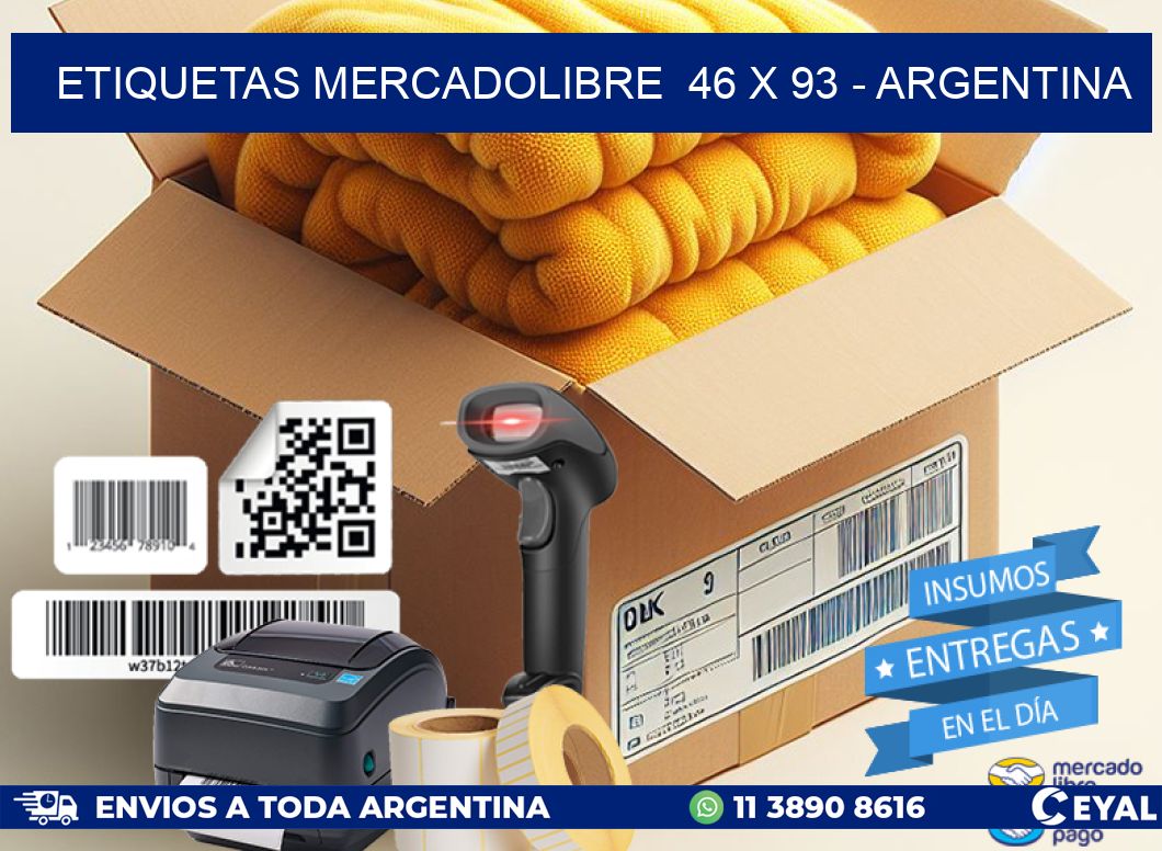 ETIQUETAS MERCADOLIBRE  46 x 93 - ARGENTINA
