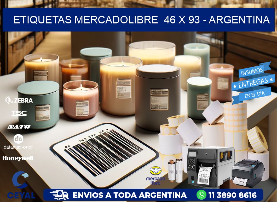 ETIQUETAS MERCADOLIBRE  46 x 93 - ARGENTINA