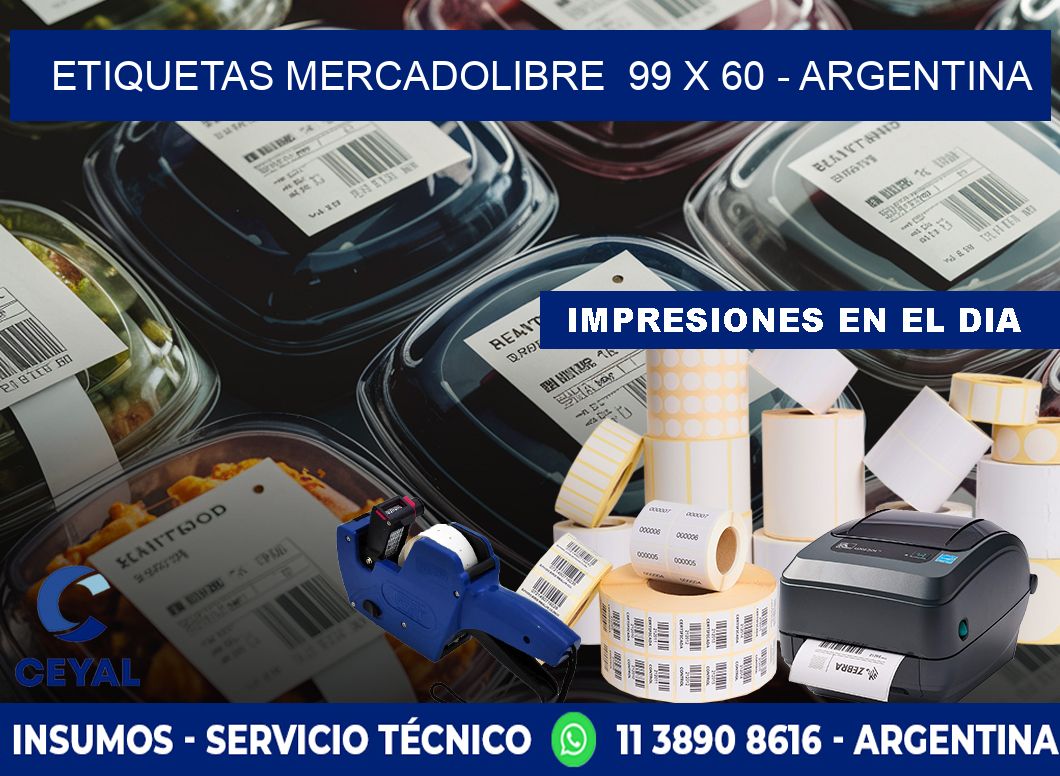 ETIQUETAS MERCADOLIBRE  99 x 60 - ARGENTINA