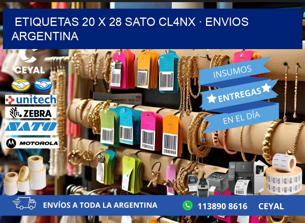 ETIQUETAS 20 x 28 SATO CL4NX · ENVIOS ARGENTINA