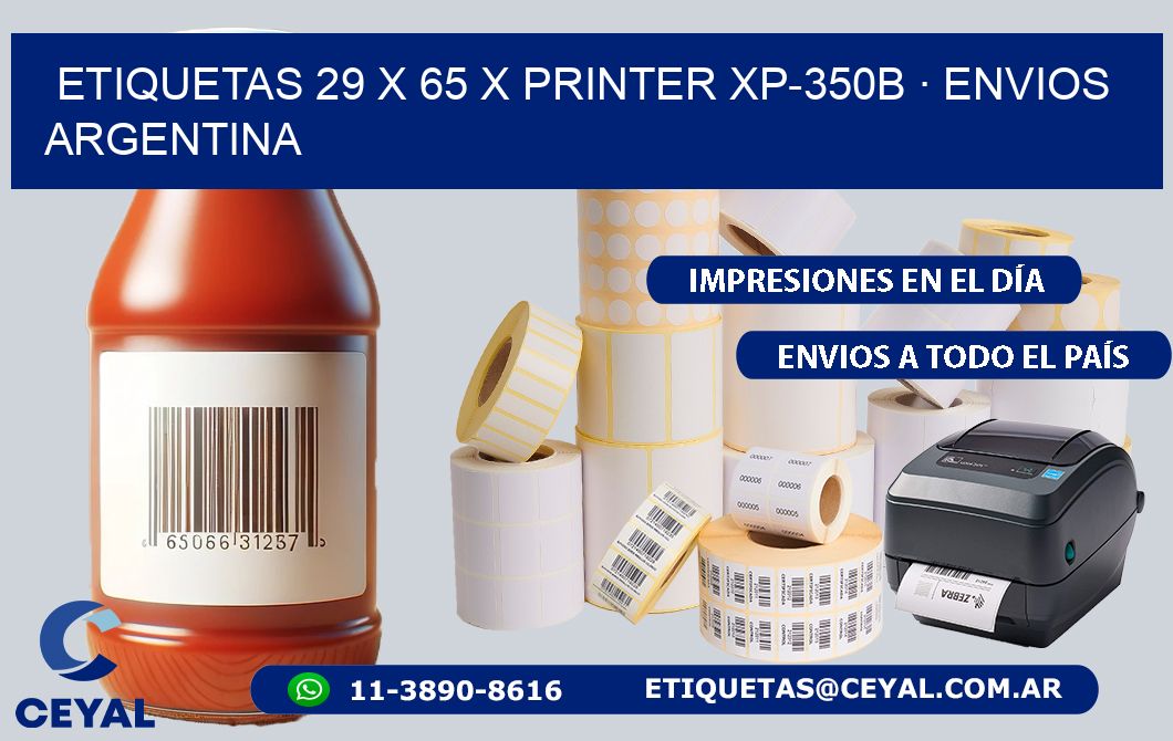 ETIQUETAS 29 x 65 X PRINTER XP-350B · ENVIOS ARGENTINA
