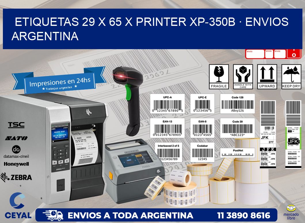 ETIQUETAS 29 x 65 X PRINTER XP-350B · ENVIOS ARGENTINA