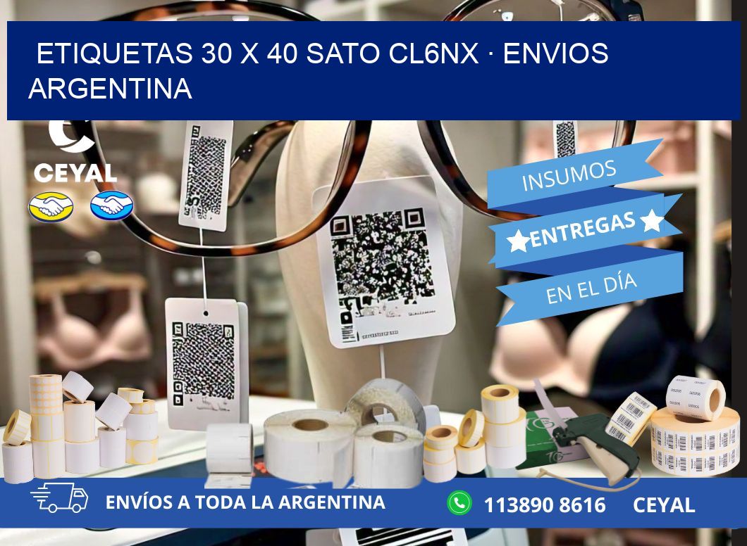 ETIQUETAS 30 x 40 SATO CL6NX · ENVIOS ARGENTINA