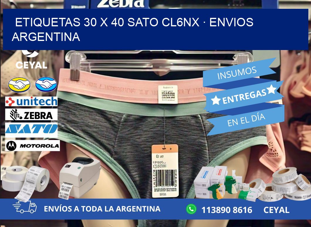 ETIQUETAS 30 x 40 SATO CL6NX · ENVIOS ARGENTINA
