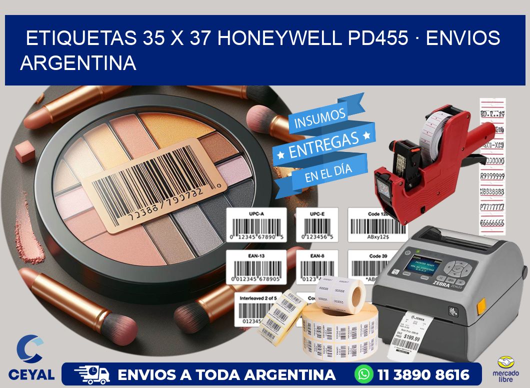 ETIQUETAS 35 x 37 HONEYWELL PD455 · ENVIOS ARGENTINA