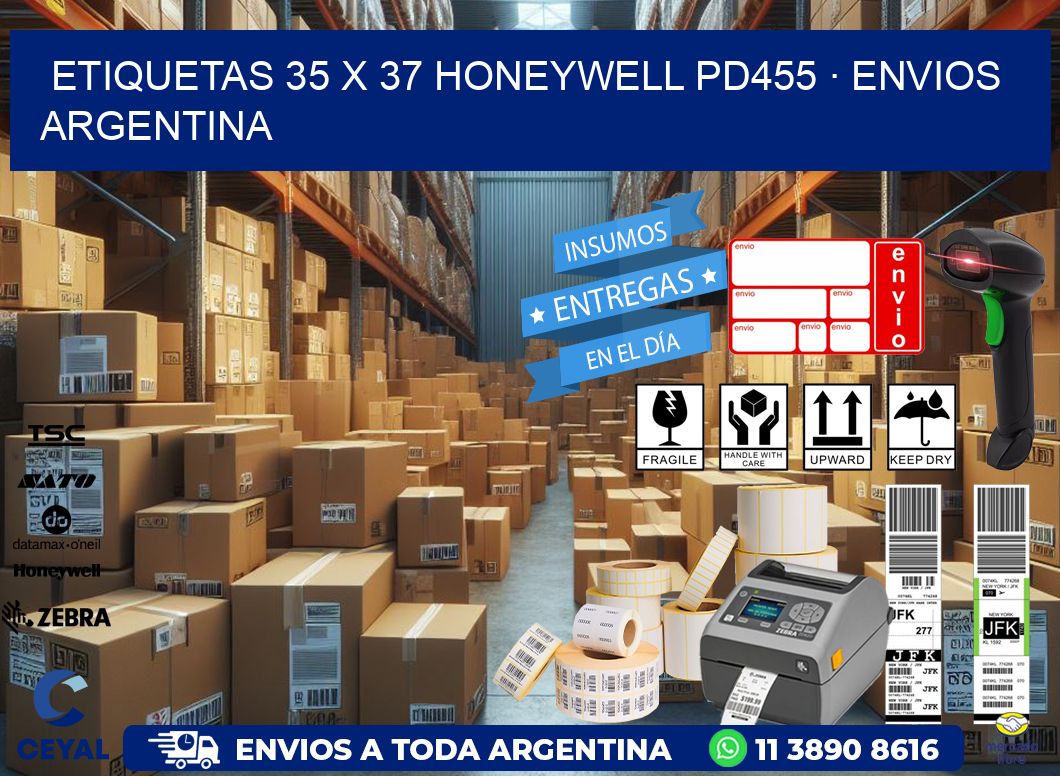 ETIQUETAS 35 x 37 HONEYWELL PD455 · ENVIOS ARGENTINA