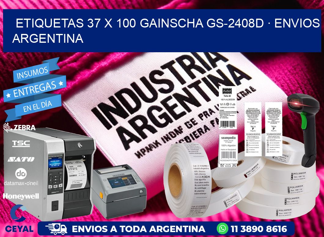 ETIQUETAS 37 x 100 GAINSCHA GS-2408D · ENVIOS ARGENTINA