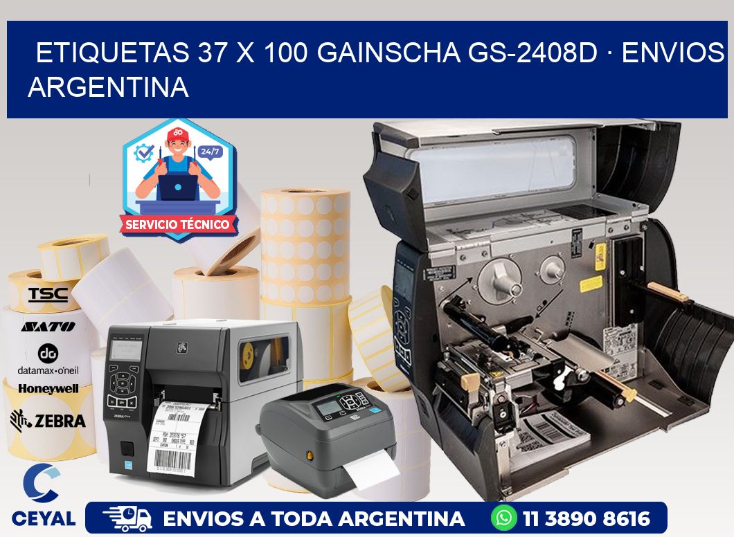 ETIQUETAS 37 x 100 GAINSCHA GS-2408D · ENVIOS ARGENTINA