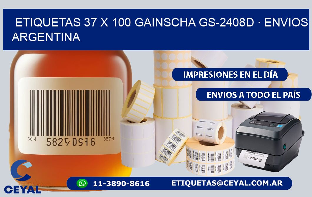 ETIQUETAS 37 x 100 GAINSCHA GS-2408D · ENVIOS ARGENTINA