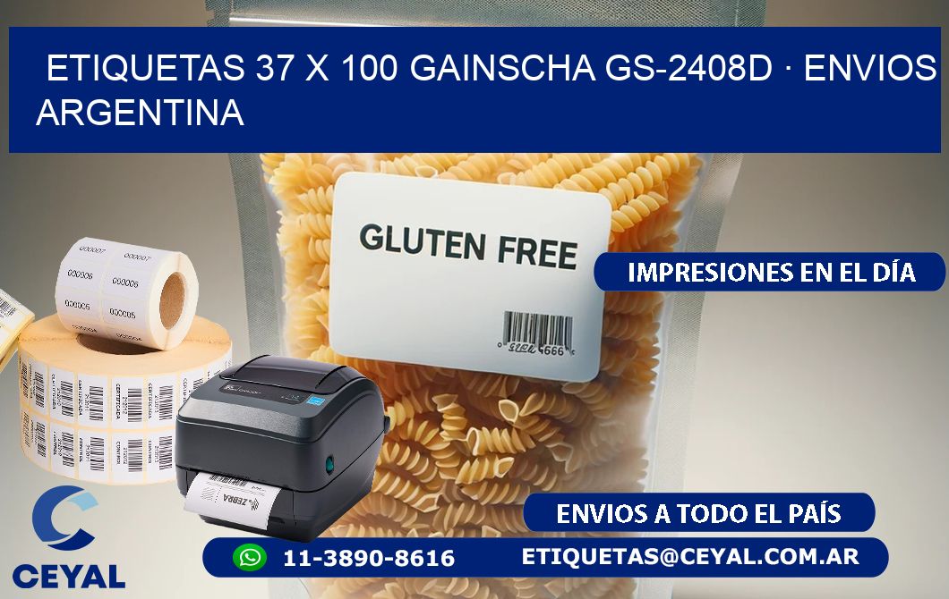 ETIQUETAS 37 x 100 GAINSCHA GS-2408D · ENVIOS ARGENTINA