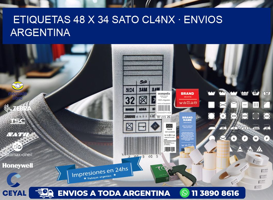 ETIQUETAS 48 x 34 SATO CL4NX · ENVIOS ARGENTINA