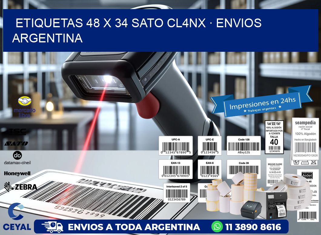 ETIQUETAS 48 x 34 SATO CL4NX · ENVIOS ARGENTINA