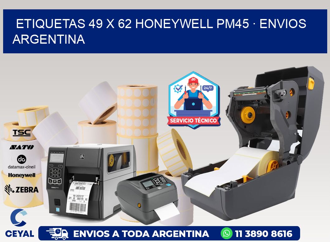 ETIQUETAS 49 x 62 HONEYWELL PM45 · ENVIOS ARGENTINA
