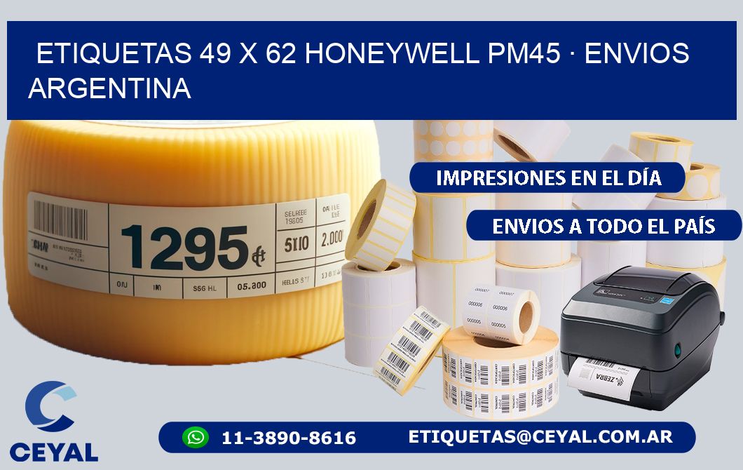 ETIQUETAS 49 x 62 HONEYWELL PM45 · ENVIOS ARGENTINA