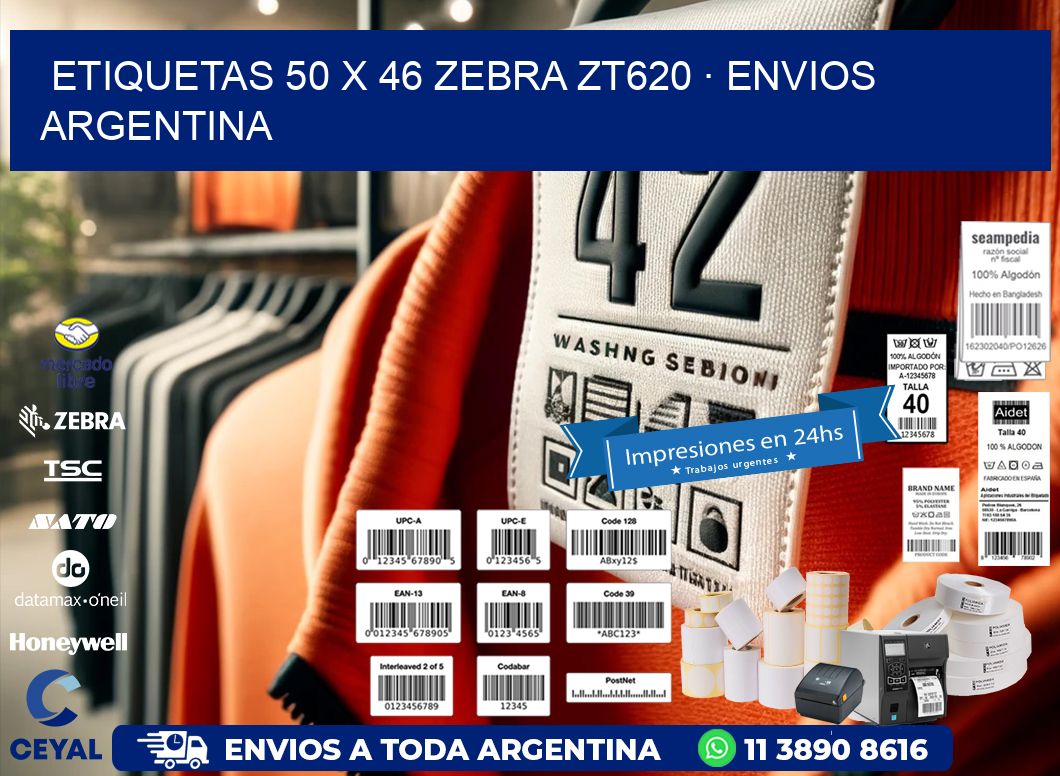 ETIQUETAS 50 x 46 ZEBRA ZT620 · ENVIOS ARGENTINA