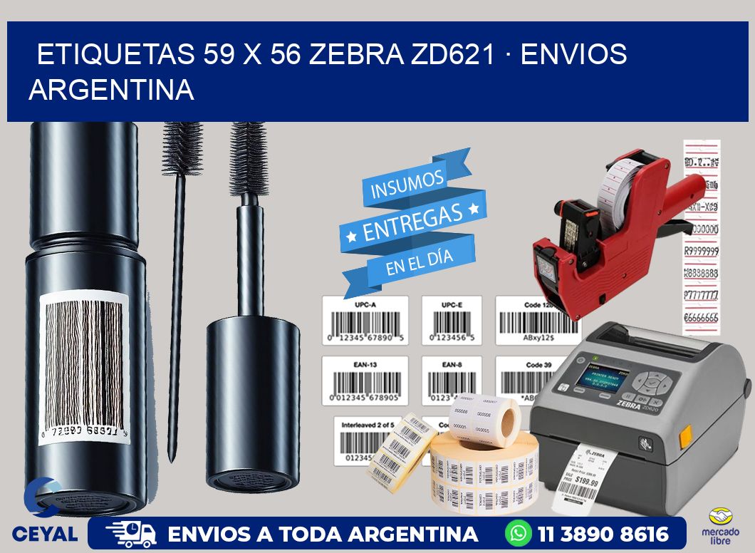 ETIQUETAS 59 x 56 ZEBRA ZD621 · ENVIOS ARGENTINA