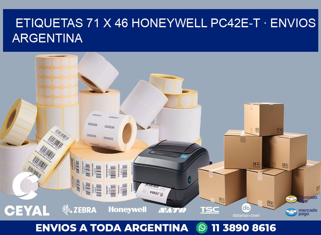 ETIQUETAS 71 x 46 HONEYWELL PC42E-T · ENVIOS ARGENTINA