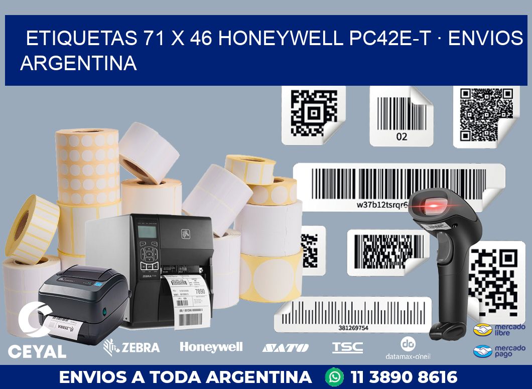 ETIQUETAS 71 x 46 HONEYWELL PC42E-T · ENVIOS ARGENTINA