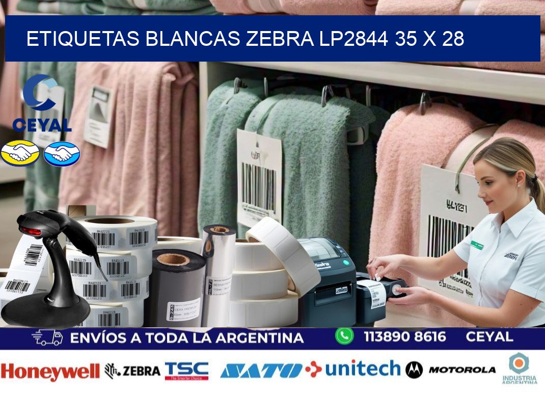 ETIQUETAS BLANCAS ZEBRA LP2844 35 x 28