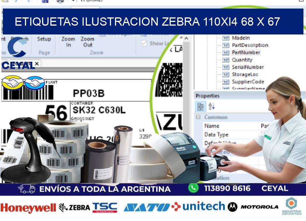 ETIQUETAS ILUSTRACION ZEBRA 110Xi4 68 x 67