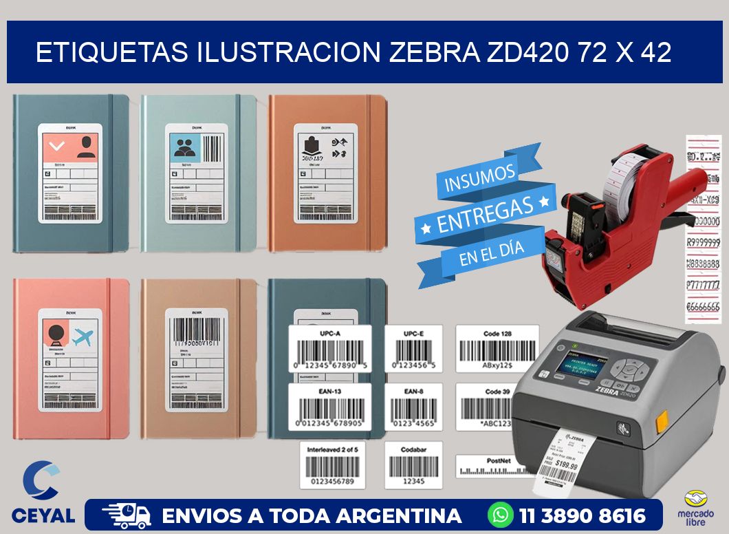 ETIQUETAS ILUSTRACION ZEBRA ZD420 72 x 42