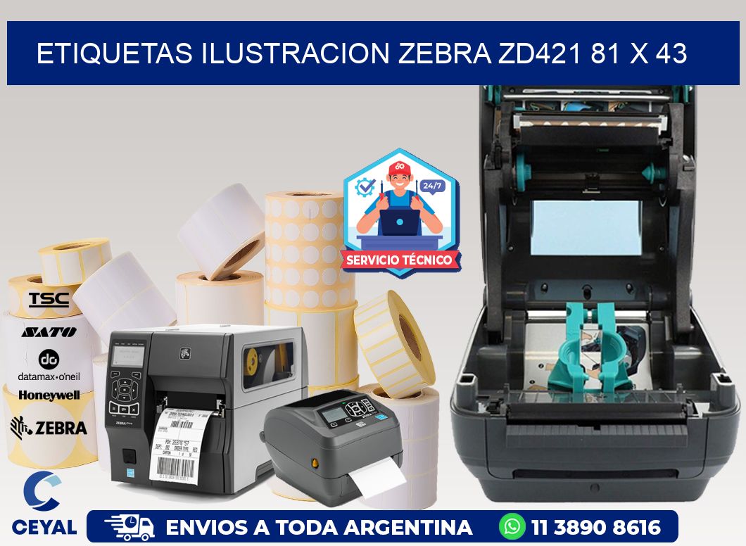 ETIQUETAS ILUSTRACION ZEBRA ZD421 81 x 43