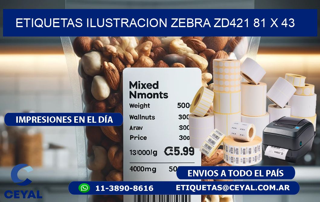 ETIQUETAS ILUSTRACION ZEBRA ZD421 81 x 43