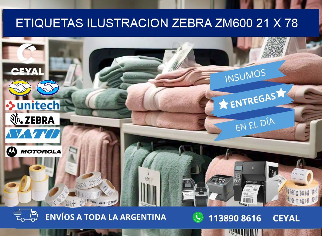 ETIQUETAS ILUSTRACION ZEBRA ZM600 21 x 78