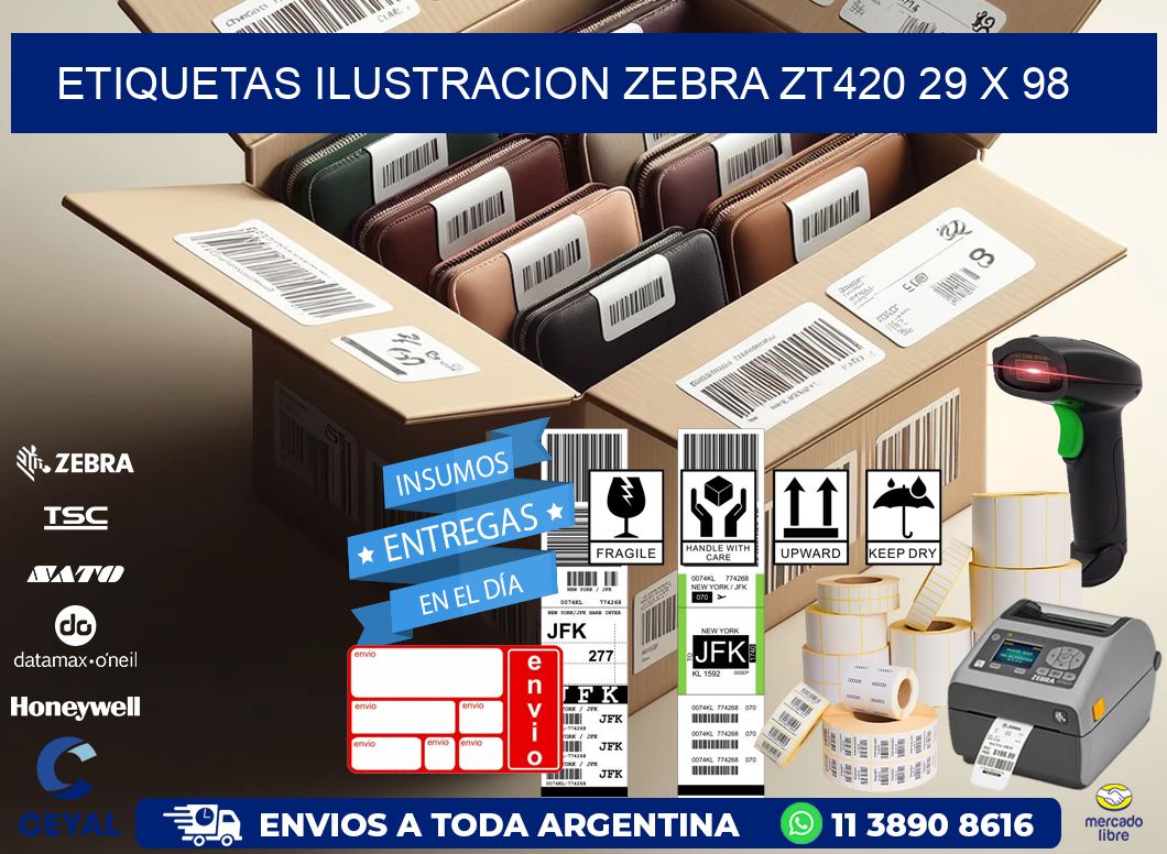 ETIQUETAS ILUSTRACION ZEBRA ZT420 29 x 98