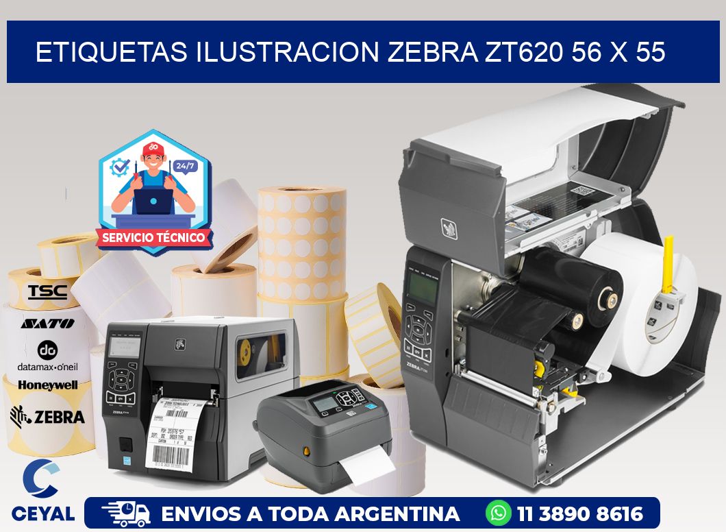 ETIQUETAS ILUSTRACION ZEBRA ZT620 56 x 55