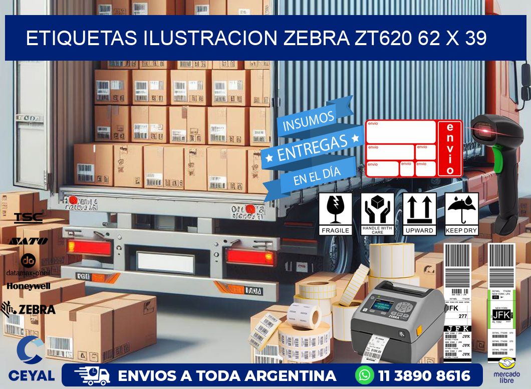 ETIQUETAS ILUSTRACION ZEBRA ZT620 62 x 39
